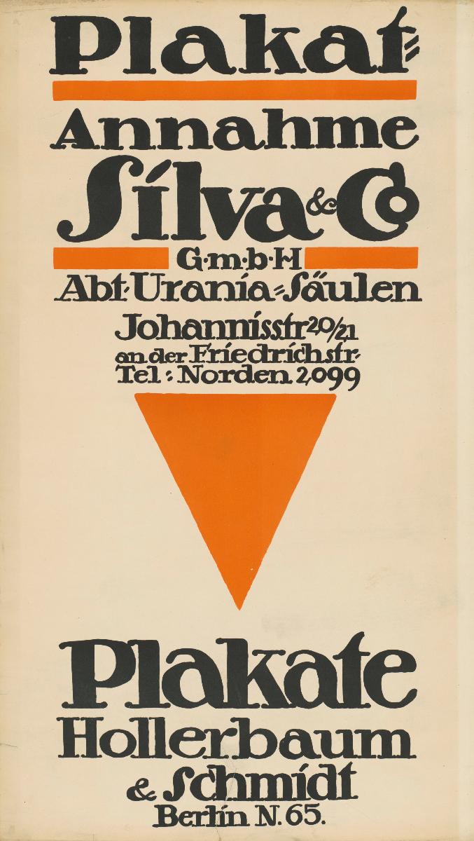 Plakat-Annahme Silva & Co. Plakate Hollerbaum & Schmidt Berlin N 65
