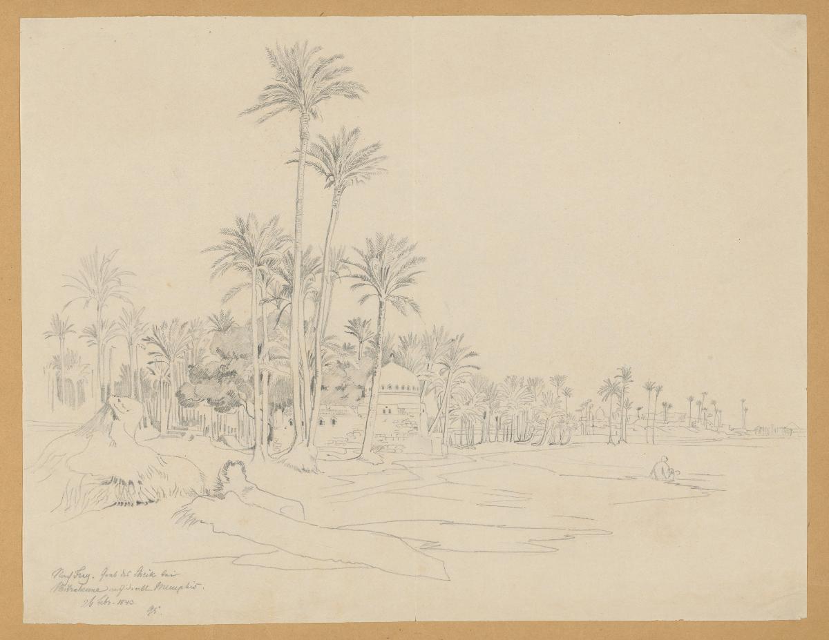 Ägypten-Expedition, Memphis, Grab des Sheik bei Mitrahenne auf d. alten Memphis