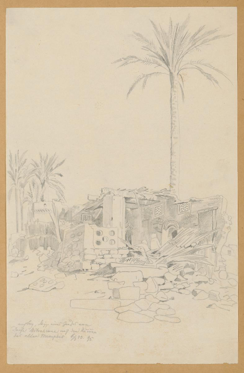 Ägypten-Expedition, Memphis, Skizze eines Hauses vom Dorf Mitrahenna