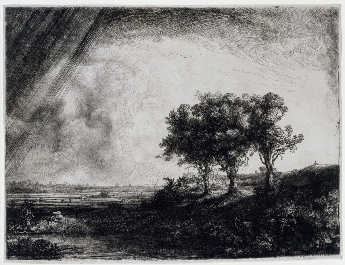 Die Landschaft mit den drei Bäumen