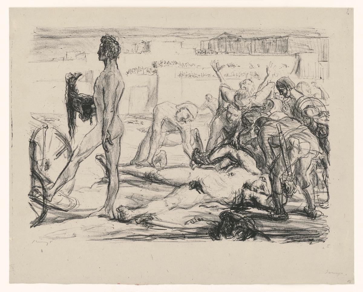 Hektor (Probedruck Achilleus und der getötete Hektor)