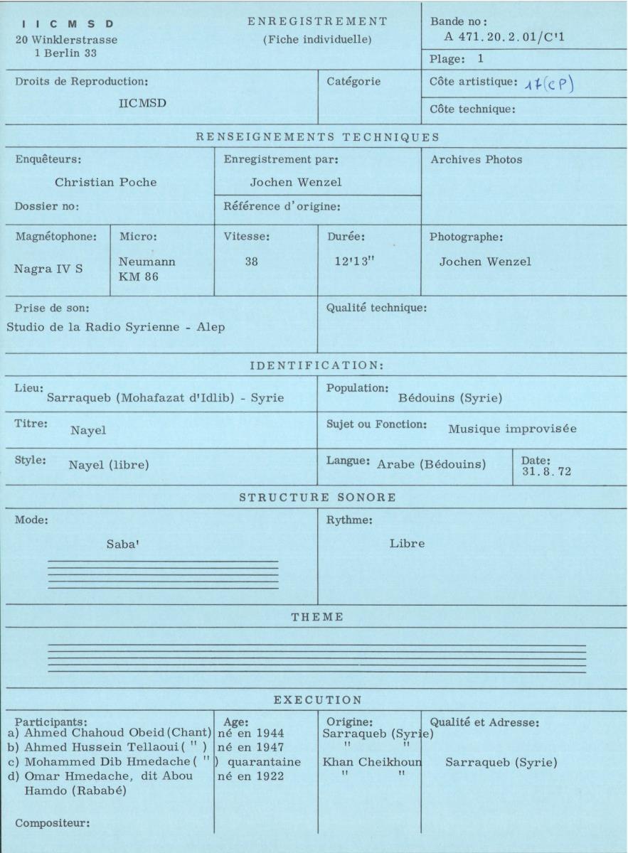 Bédouins en Syrie / Musique Rifi