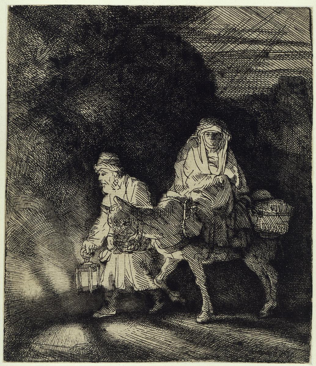 Die Flucht nach Ägypten bei Nacht