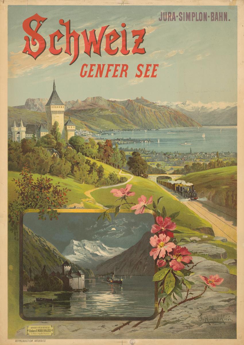 Jura-Simplon Bahn. Schweiz Genfer See