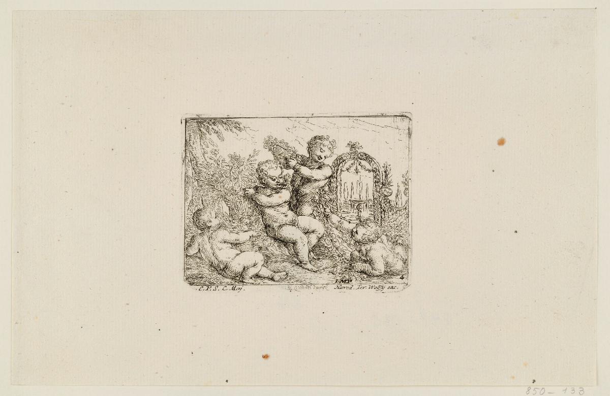 Der Frühling (Kinder mit Blumen und Girlanden)