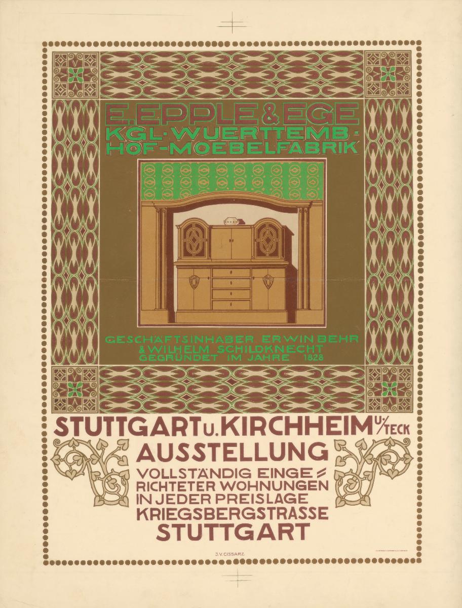 E. Epple & Ege. Ausstellung Königliche Württembergische Hof-Möbelfabrik