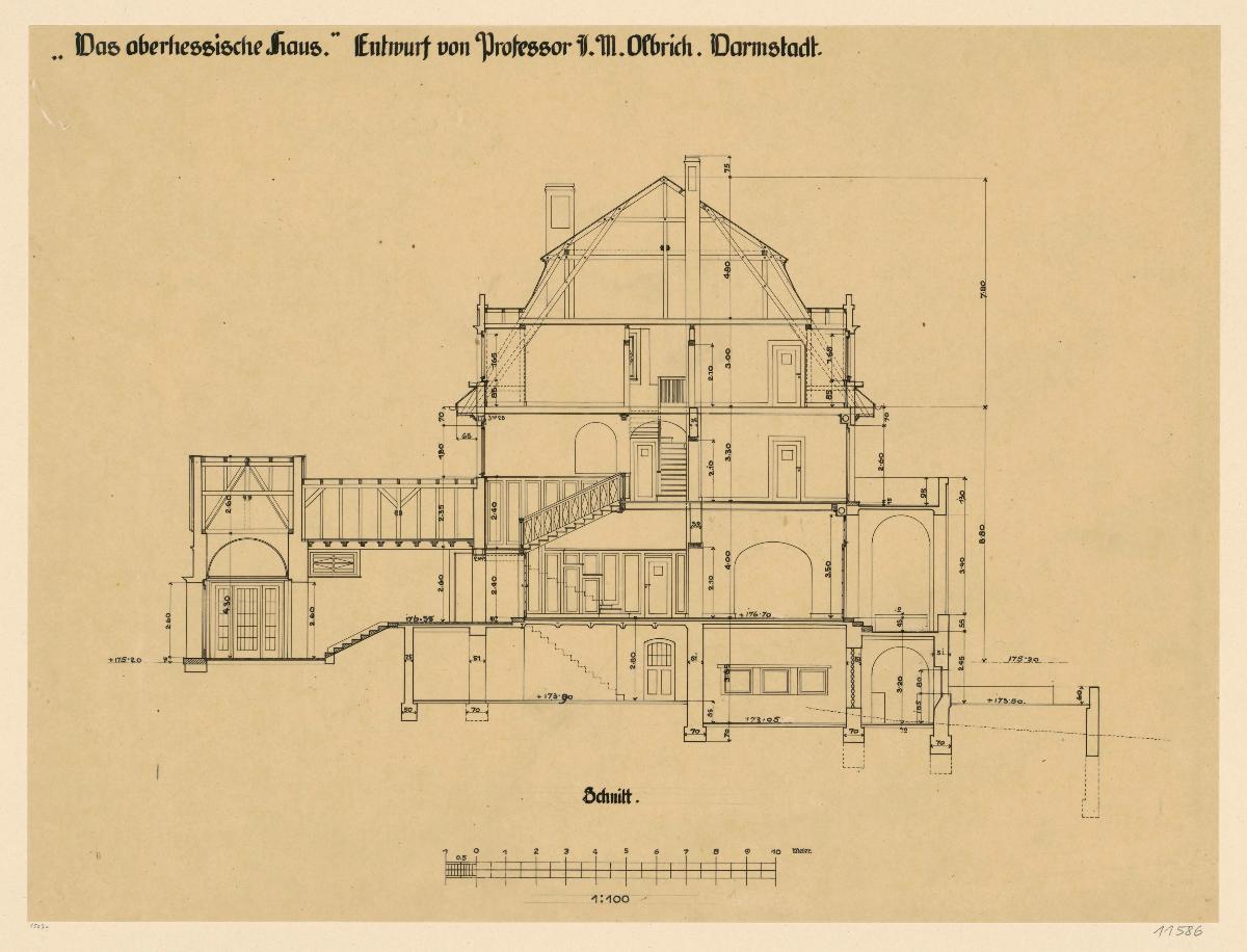 Darmstadt, Oberhessisches Haus, Schnitt