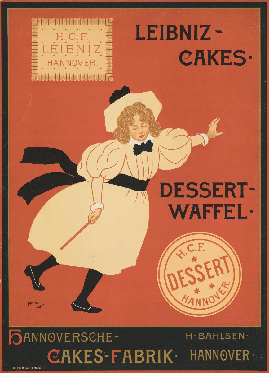 Leibniz-Keks. Dessert-Waffel. Keksfabrik H. Bahlsen Hannover