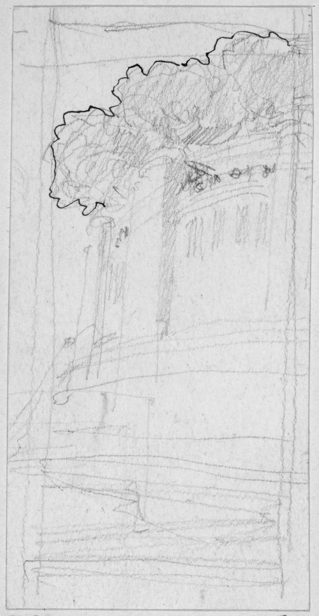 Olbrichs Ideen von 1899, Skizzen monumentaler Mauern, Perspektive