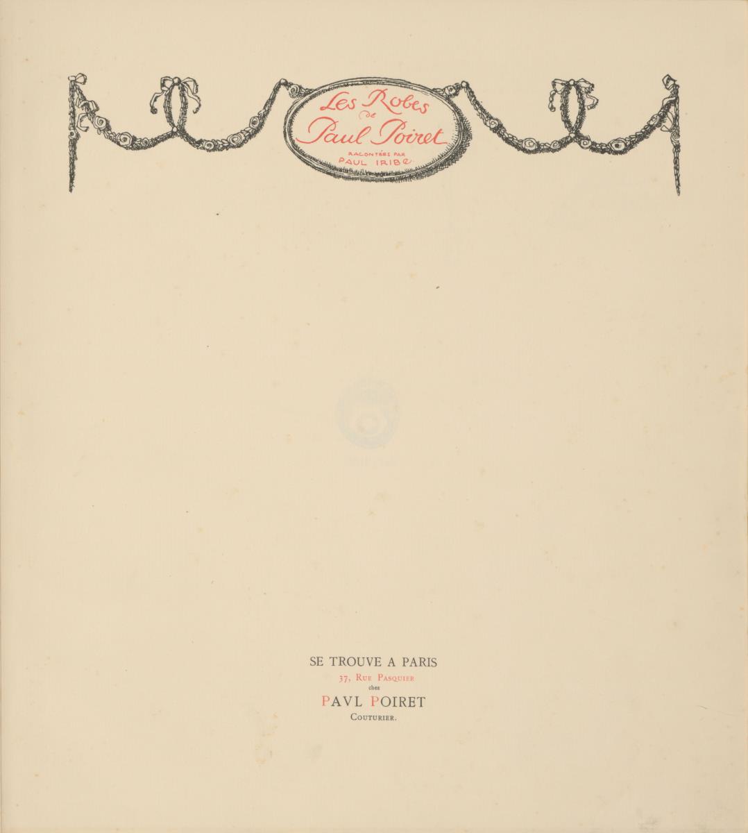 Les Robes de Paul Poiret: Titelblatt