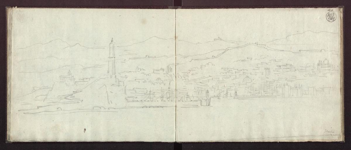 Ansicht von Genua vom Meer aus