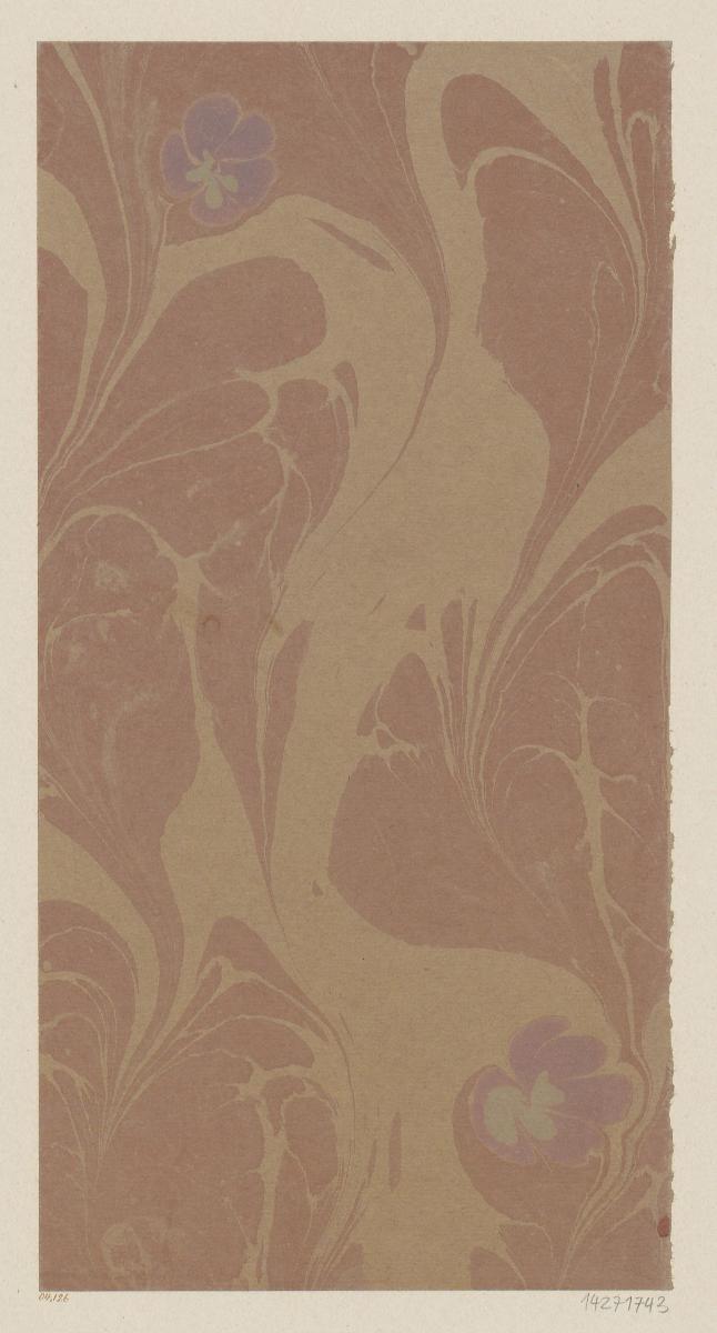 Marmorpapier (mit Blütenmotiven)