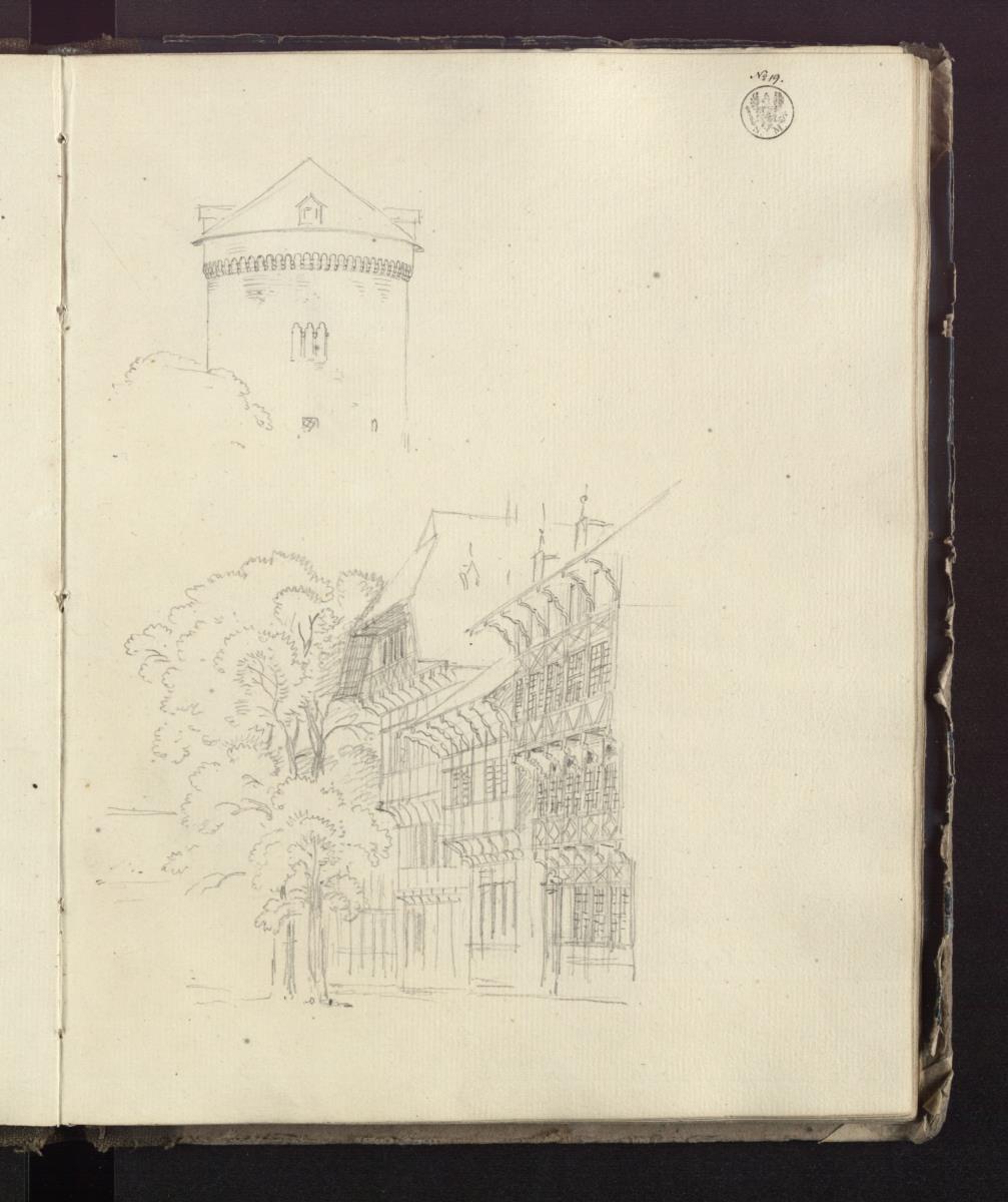 Fachwerkhäuser (Hildesheim?) & Ein runder Turm