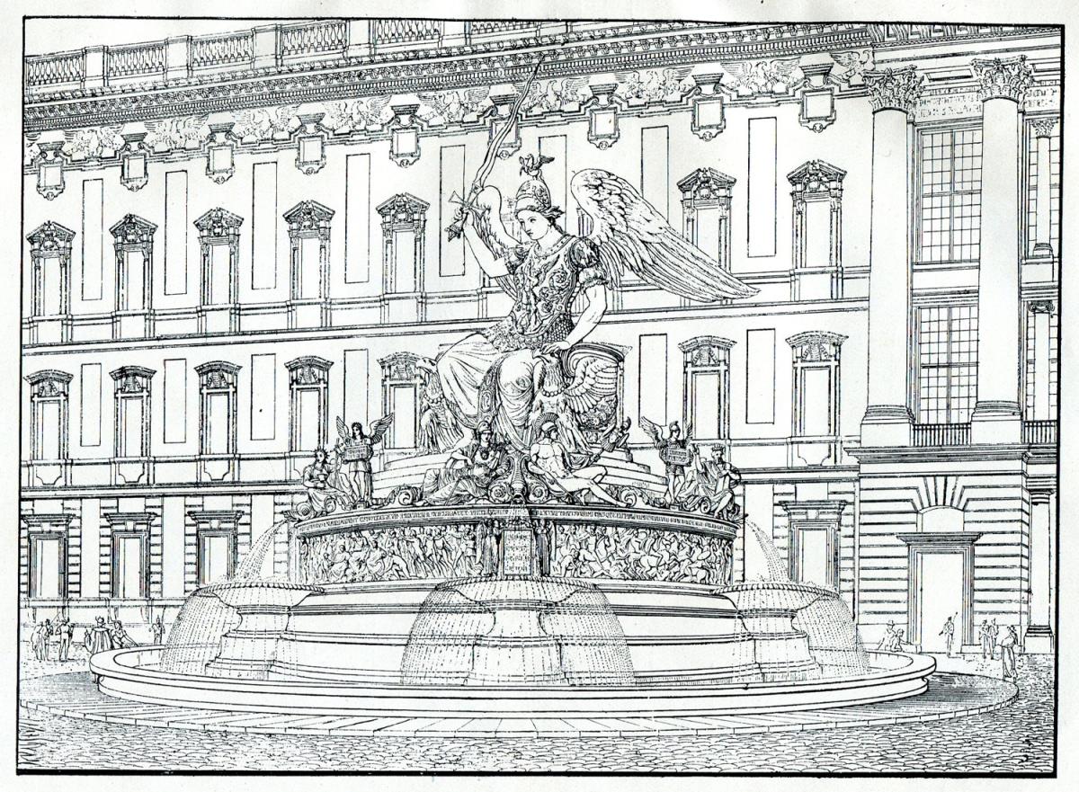 Berlin, Schlossplatz. Entwurf zum Brunnen als Denkmal für die Befreiungskriege (Befreiungsbrunnen)