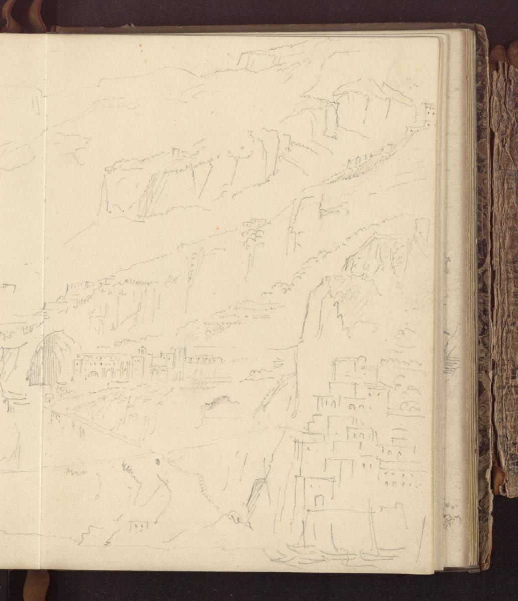 Felslandschaft mit dem Kapuzinerkloster auf einer Anhöhe bei Amalfi