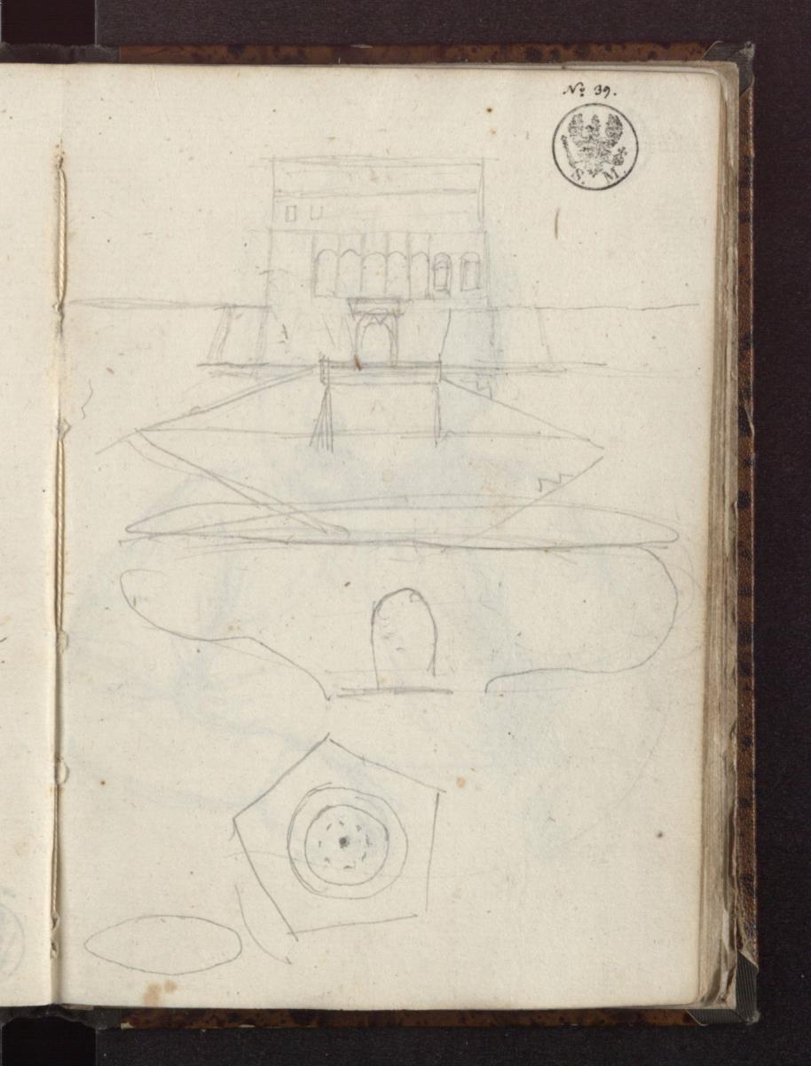 Ansicht und Grundriss des Palazzo Farnese in Caprarola