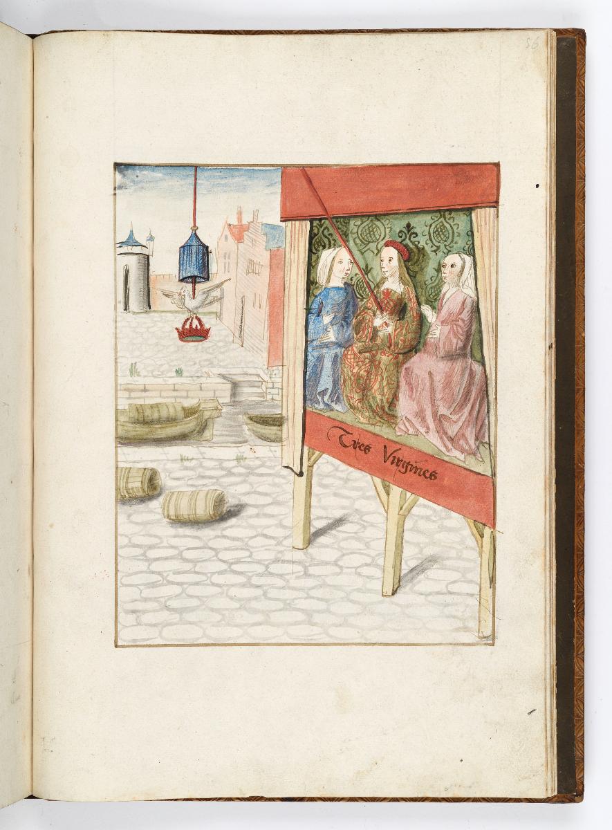 Einzug der Johanna von Kastilien in Brüssel am 9. Dezember 1496: Lebende Bilder: Die drei Jungfrauen