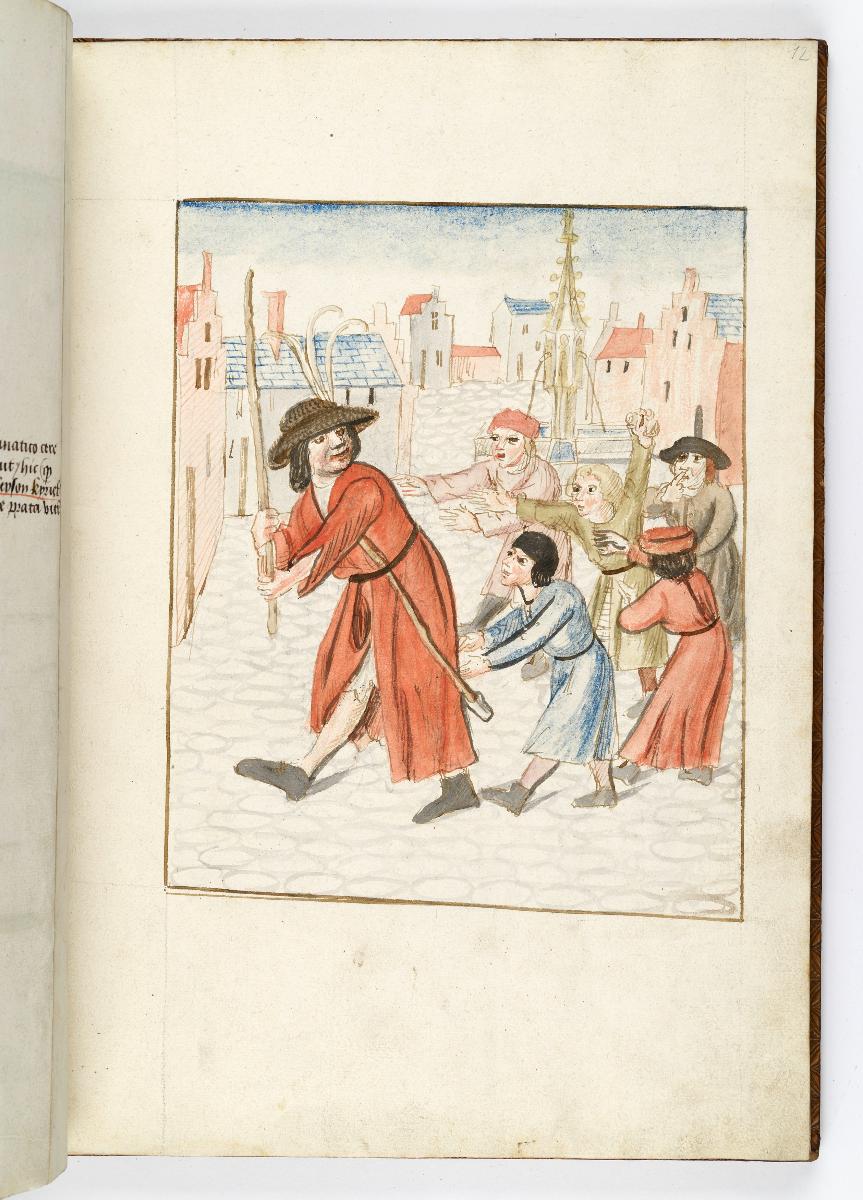 Einzug der Johanna von Kastilien in Brüssel am 9. Dezember 1496: Einige Kinder verspotten den Narren Histrio