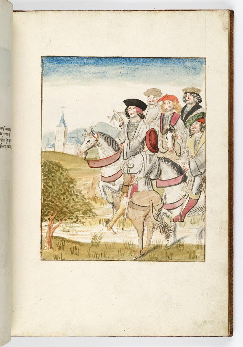 Einzug der Johanna von Kastilien in Brüssel am 9. Dezember 1496: "Clientes" zu Pferd