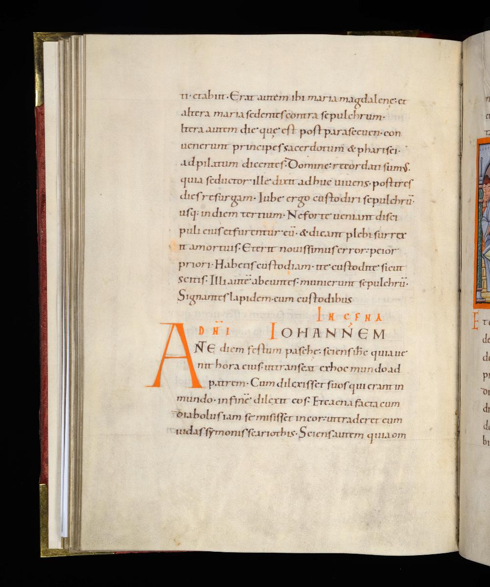 Evangelistar Heinrichs IV. (?), Textseite mit roter Initiale A
