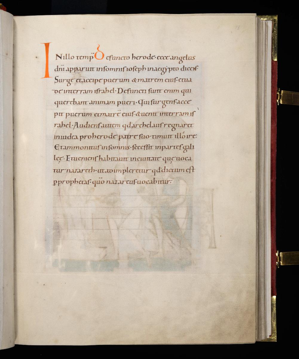 Evangelistar Heinrichs IV. (?), Textseite mit roter Textmarke I