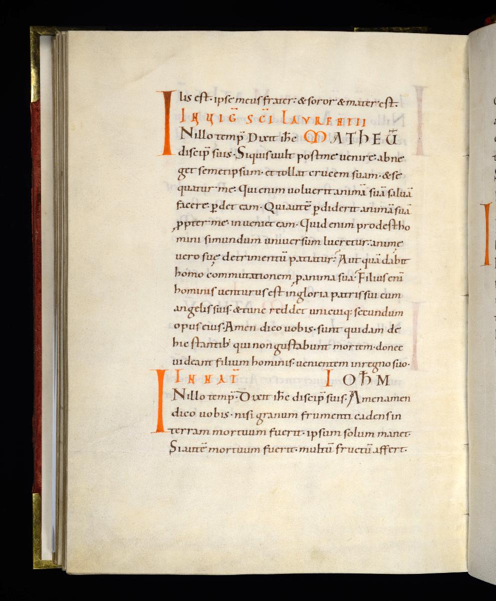 Evangelistar Heinrichs IV. (?), Textseite mit roten Textmarken I