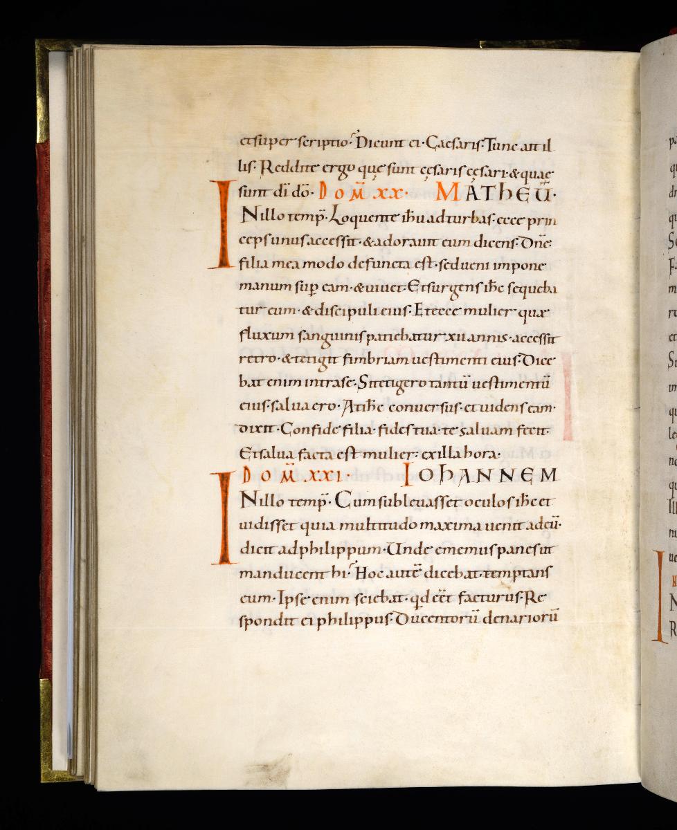 Evangelistar Heinrichs IV. (?), Textseite mit roten Textmarken I
