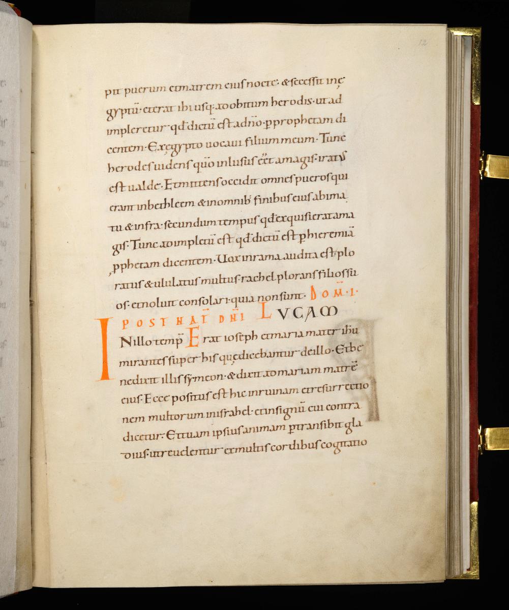 Evangelistar Heinrichs IV. (?), Textseite mit roter Textmarke I