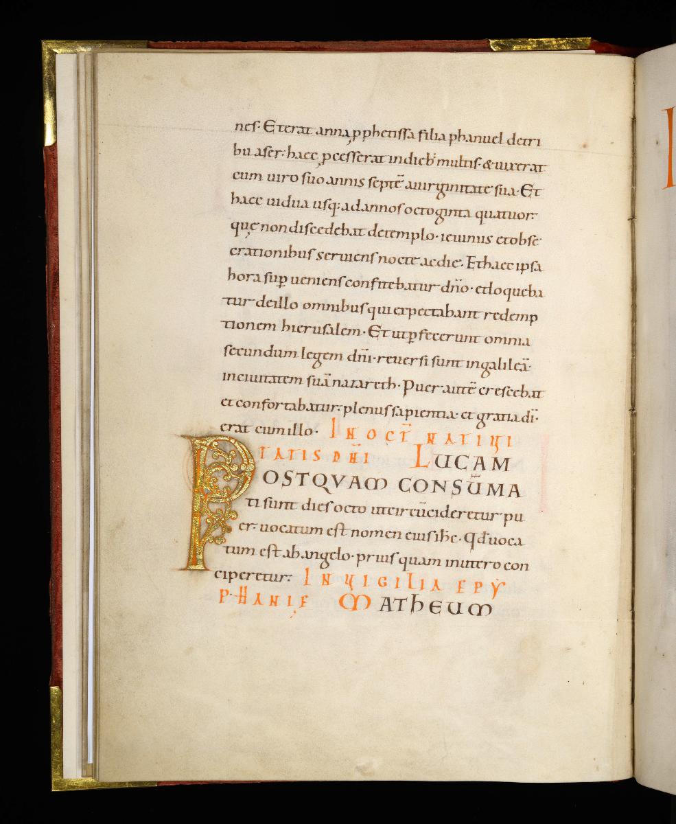 Evangelistar Heinrichs IV. (?), Textseite mit Initiale P