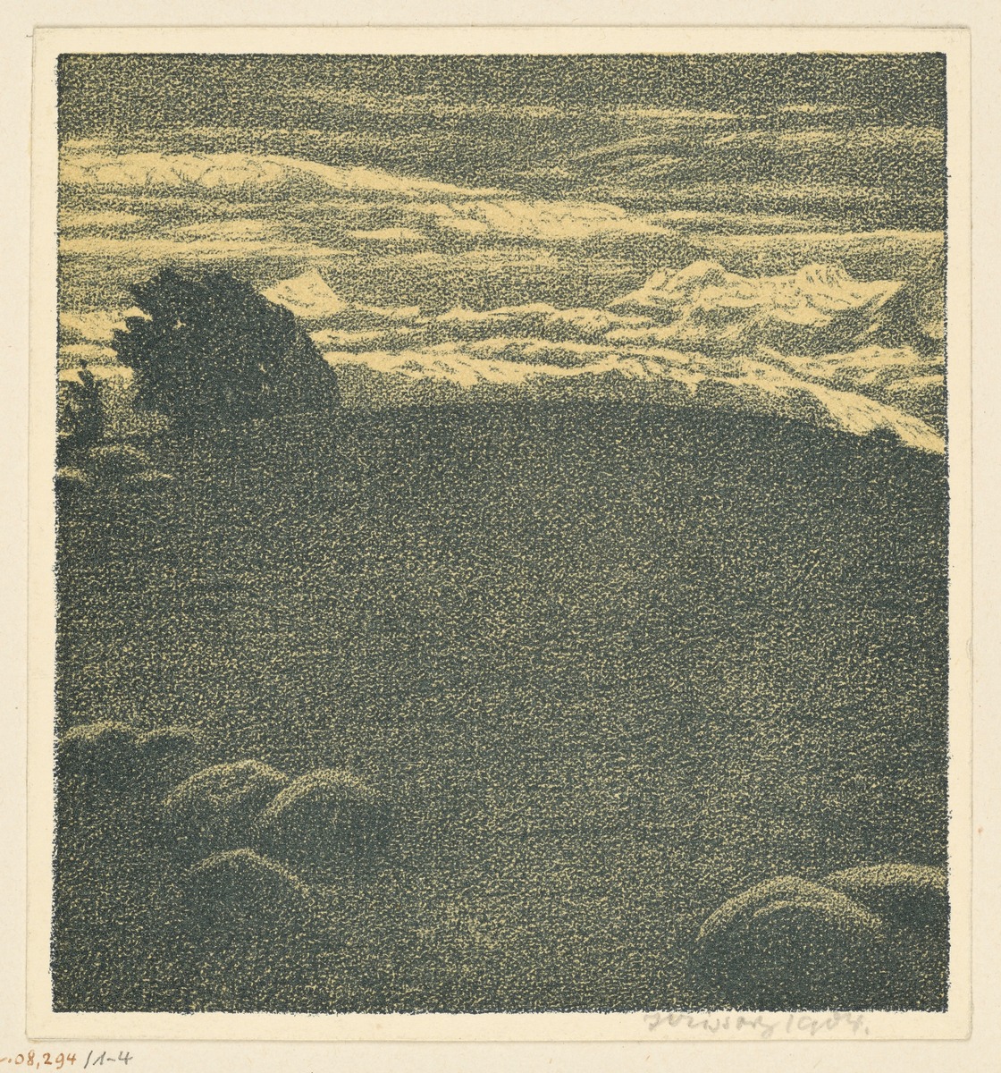 Probedruck der Illustration zu Gottfried Schwab, Wolkenschatten und Höhenglanz
