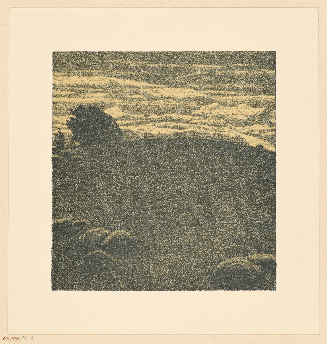 Probedruck der Illustration zu Gottfried Schwab, Wolkenschatten und Höhenglanz