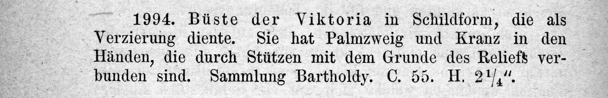Büste der Victoria in Schildform