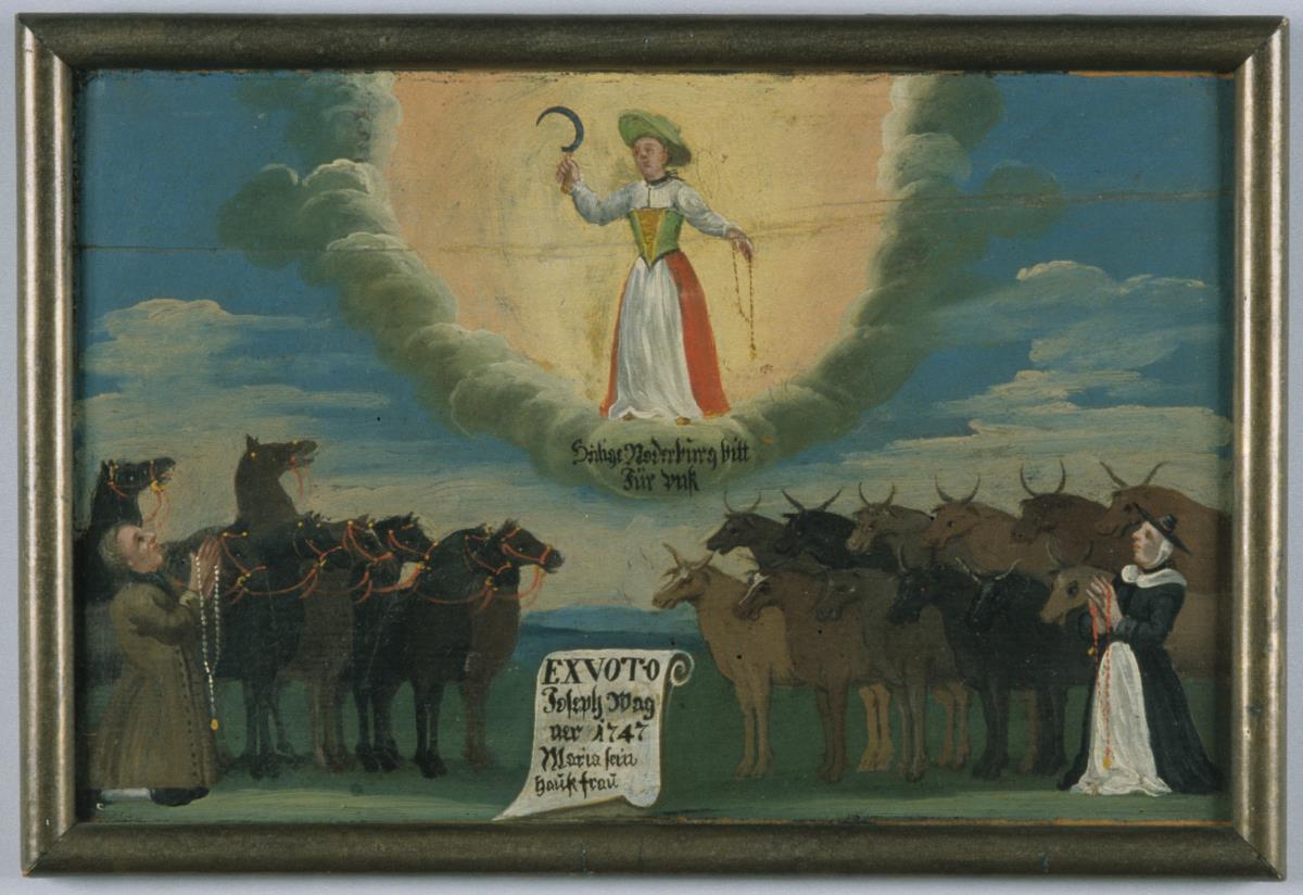 EXVOTO Joseph Wagner 1747 Maria als Haußfrau.