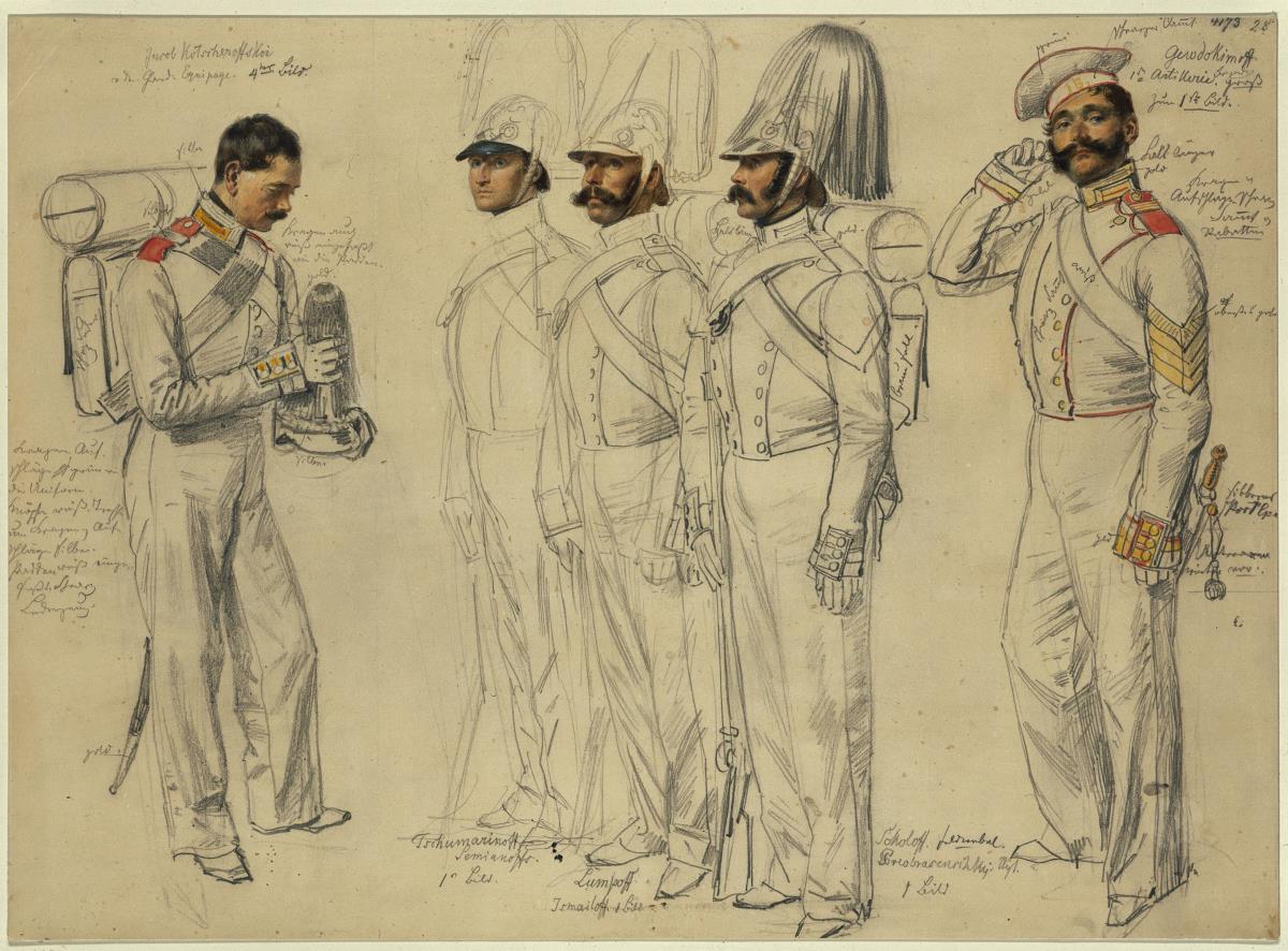 Jacob Kotscheroffskoy, Tschumarinoff  Semianoffs, Lumpoff Ismailoff, Sokoloff Feldwebel Gewdokimoff