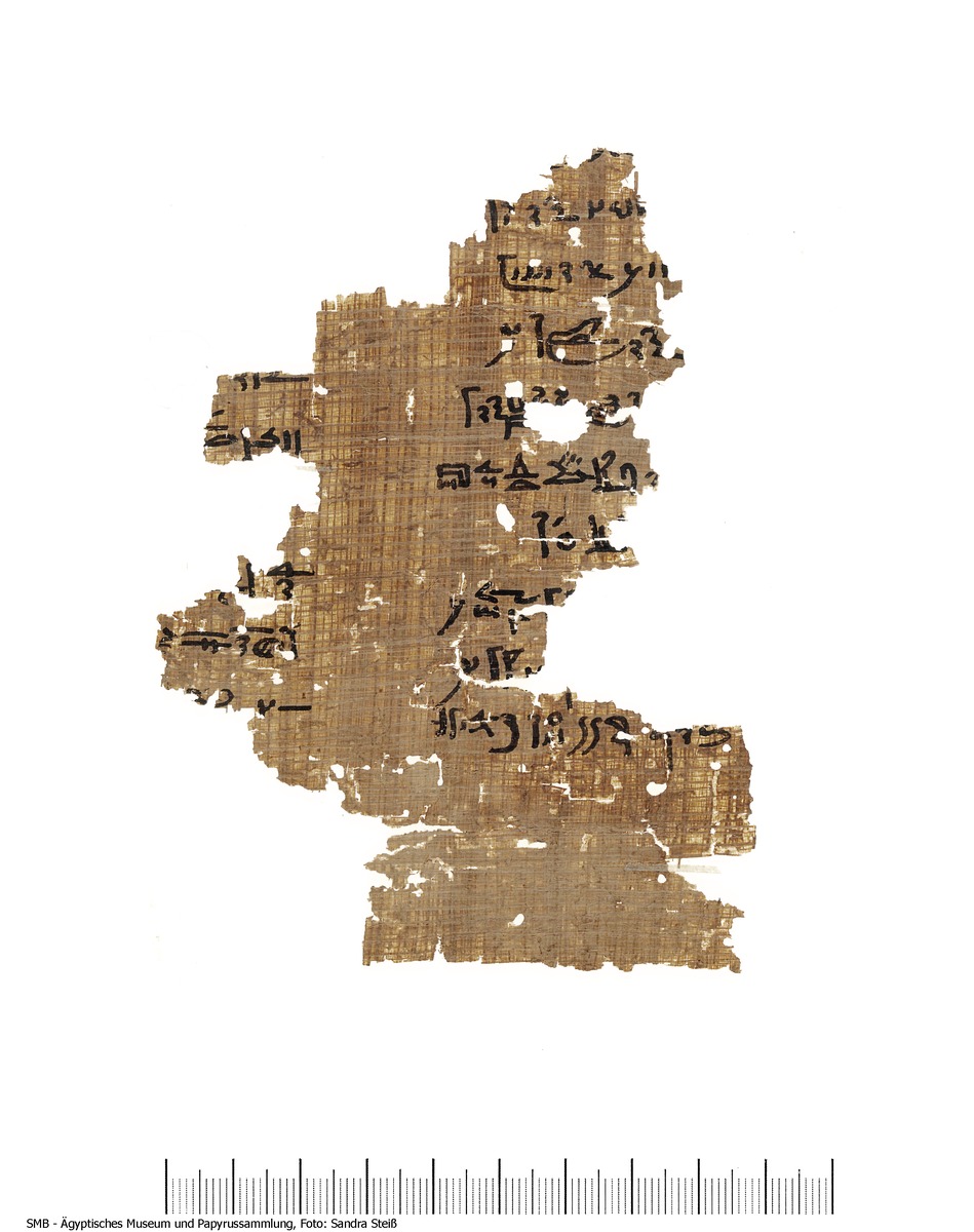 Hieroglyphischer Papyrus mit einem theologischen Text zu Sobek, mit demotischen Glossen