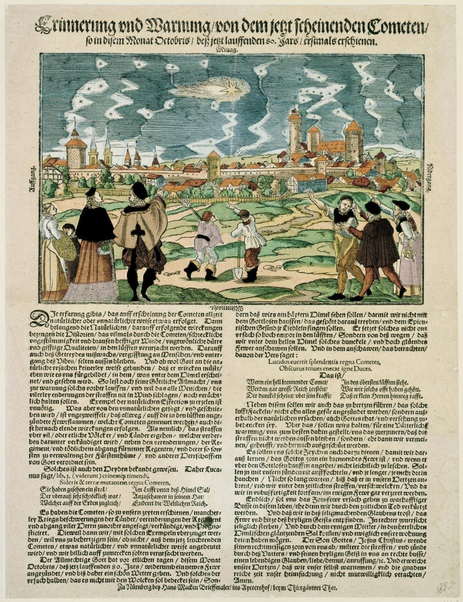 Erinnerung und Warnung vor dem jetzt scheinenden Cometen so in diesem Monat Octobris deß jetzt lauffenden 80. Jars erstmals erschienen.