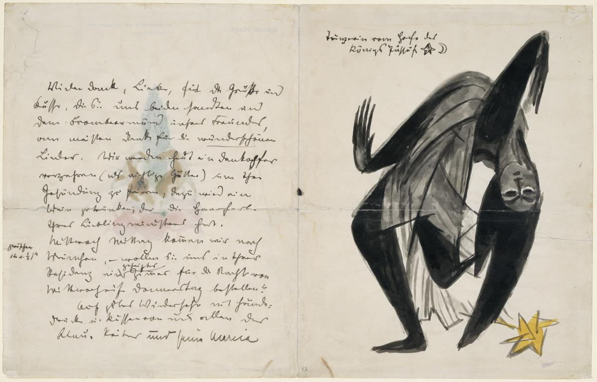 Tänzerin vom Hofe des Königs Jussuf (samt Brief von Franz Marc an Else Lasker-Schüler)