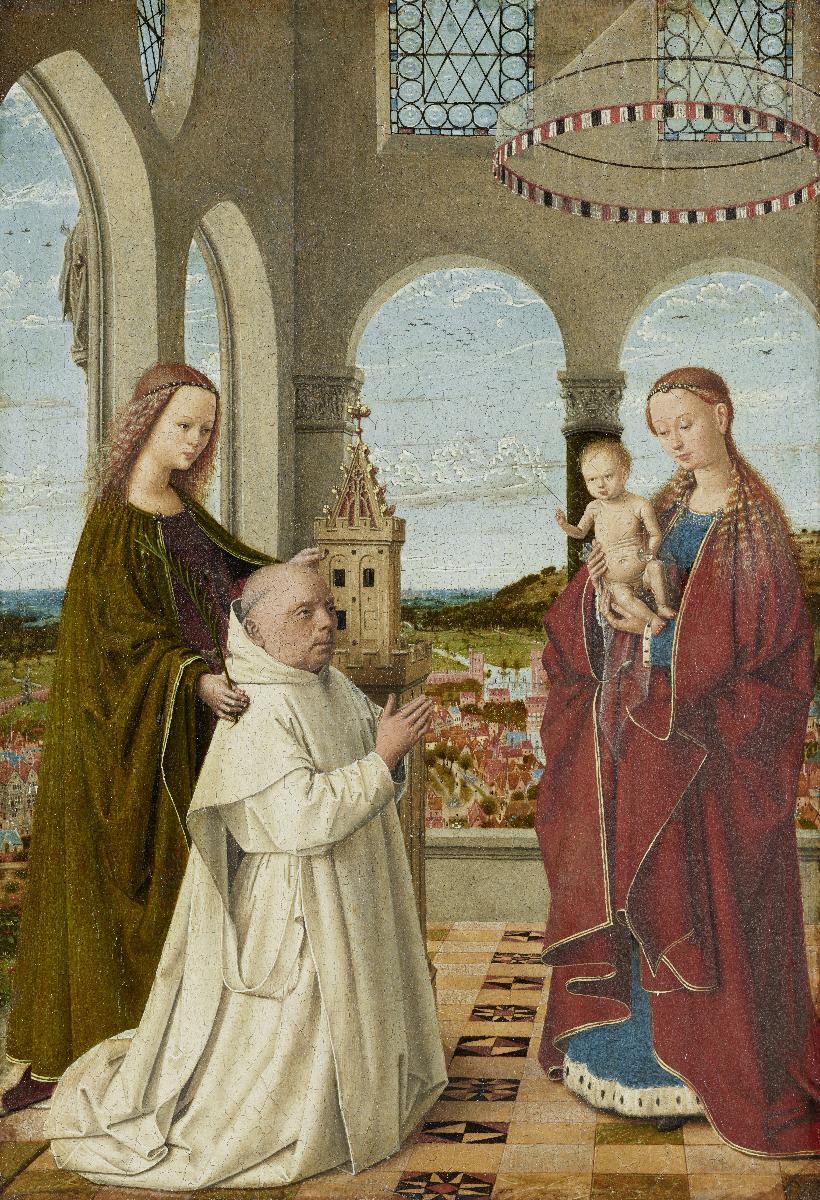 Die Madonna mit der heiligen Barbara und dem Kartäuser Jan Vos / Exeter-Madonna