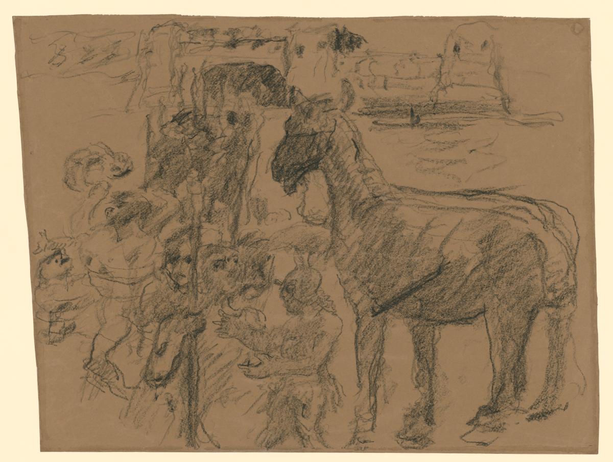 Das Trojanische Pferd (Studie zum Gemälde in der Nationalgalerie)
