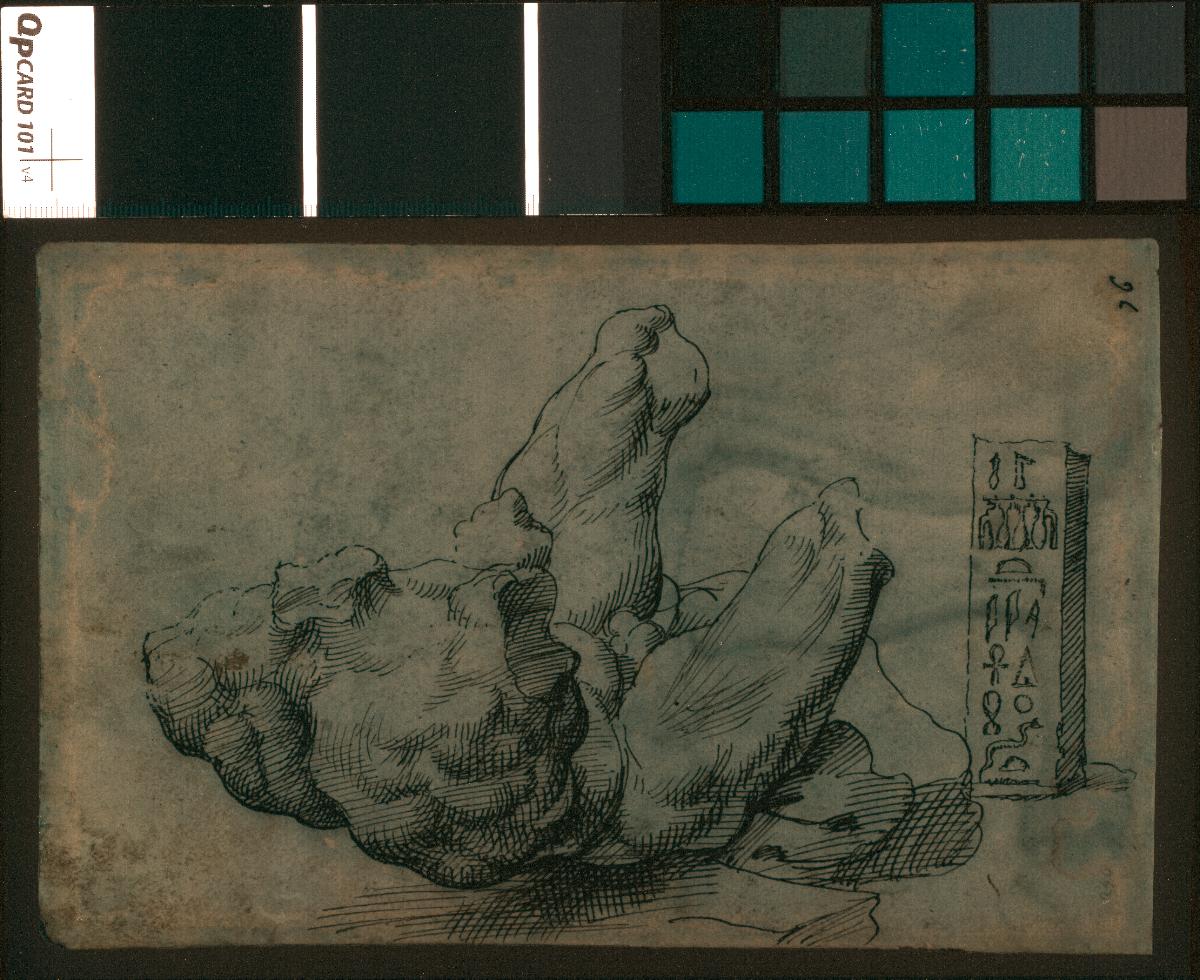Torso Belvedere und Fragment eines Obelisken