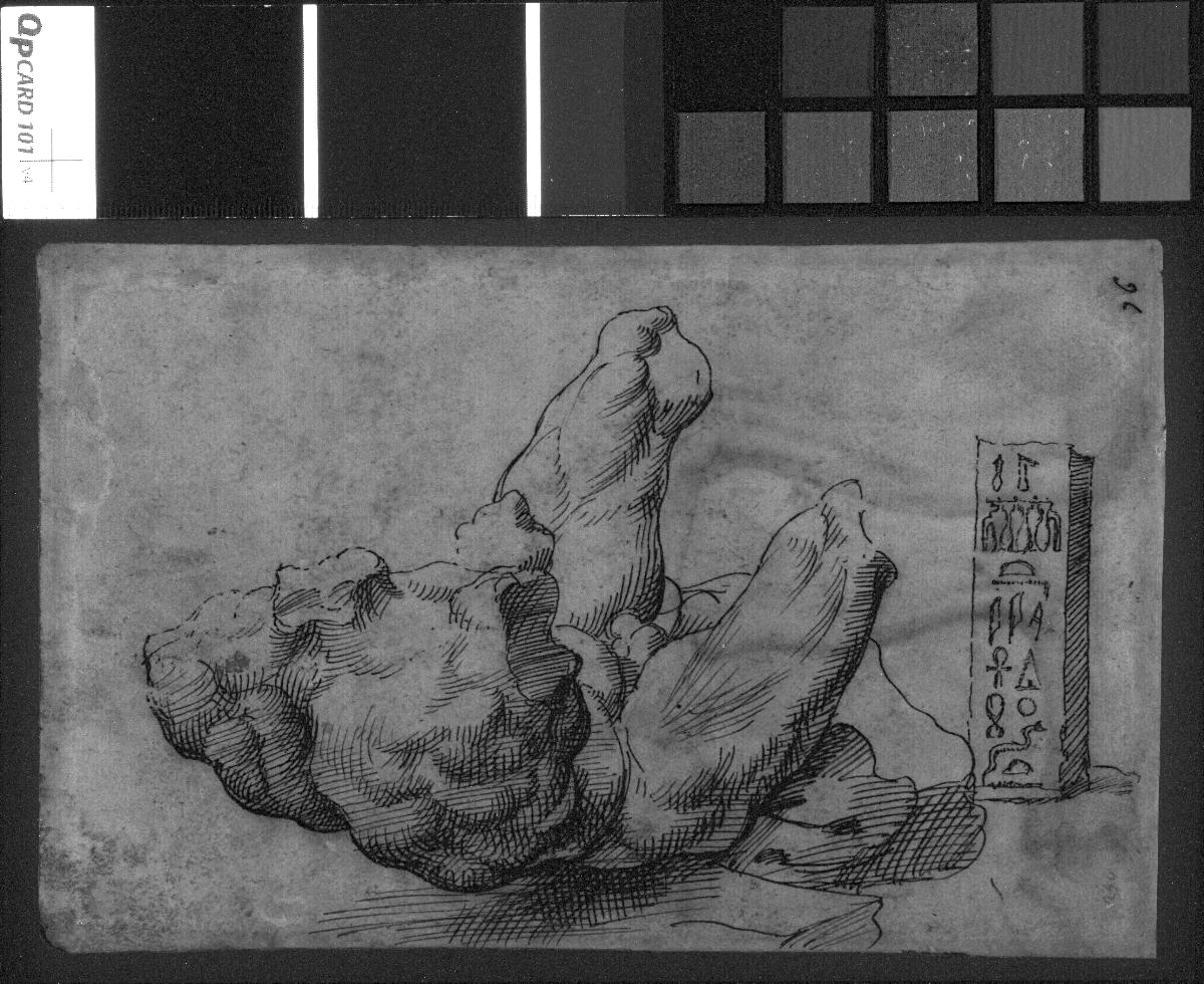 Torso Belvedere und Fragment eines Obelisken