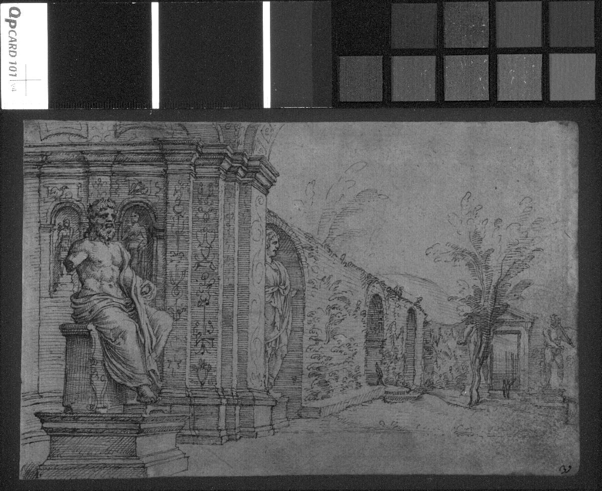 Blick aus der Gartenloggia in den "giardino segreto" der Villa Madama