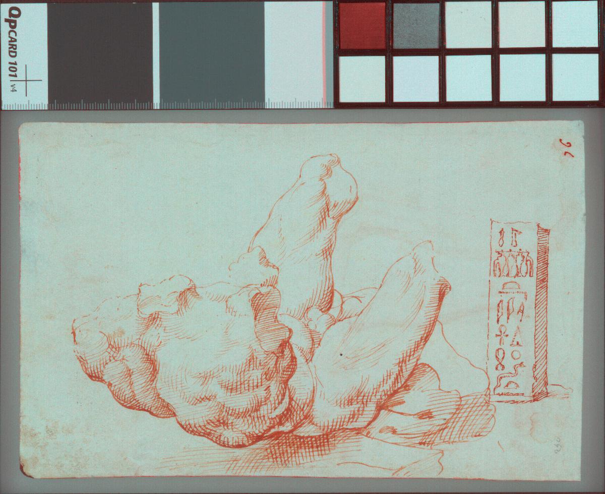 Torso Belvedere und Fragment eines Obelisken