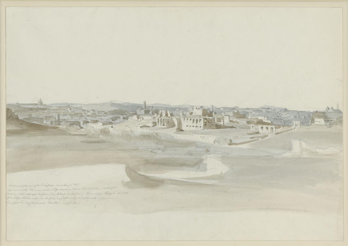 Blick auf die Ruinen der Kaiserpaläste auf dem Palatin in Rom