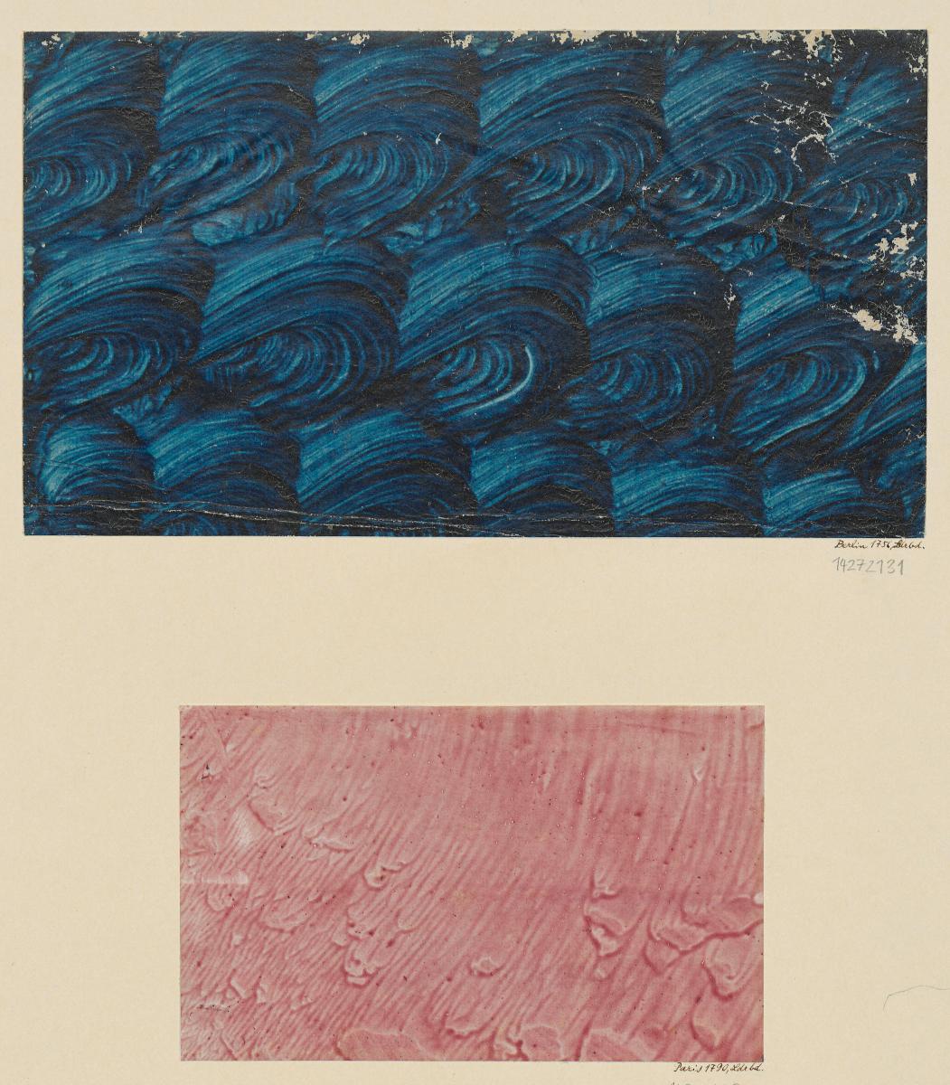 Kleisterpapier mit Pinseldekor (Berlin 1756)