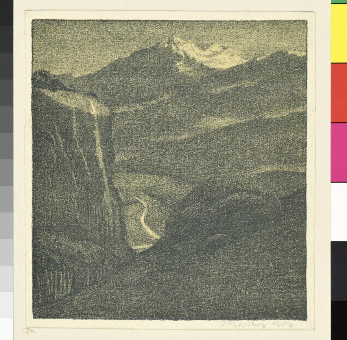 Probedruck der Illustration zu Gottfried Schwab, Wolkenschatten und Höhenglanz
