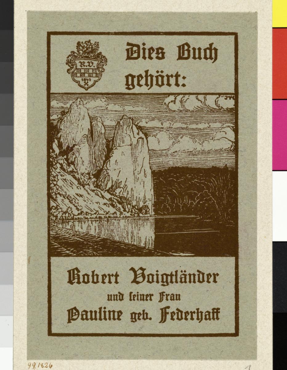 Exlibris Robert Voigtländer und seiner Frau Pauline geb. Federhaff