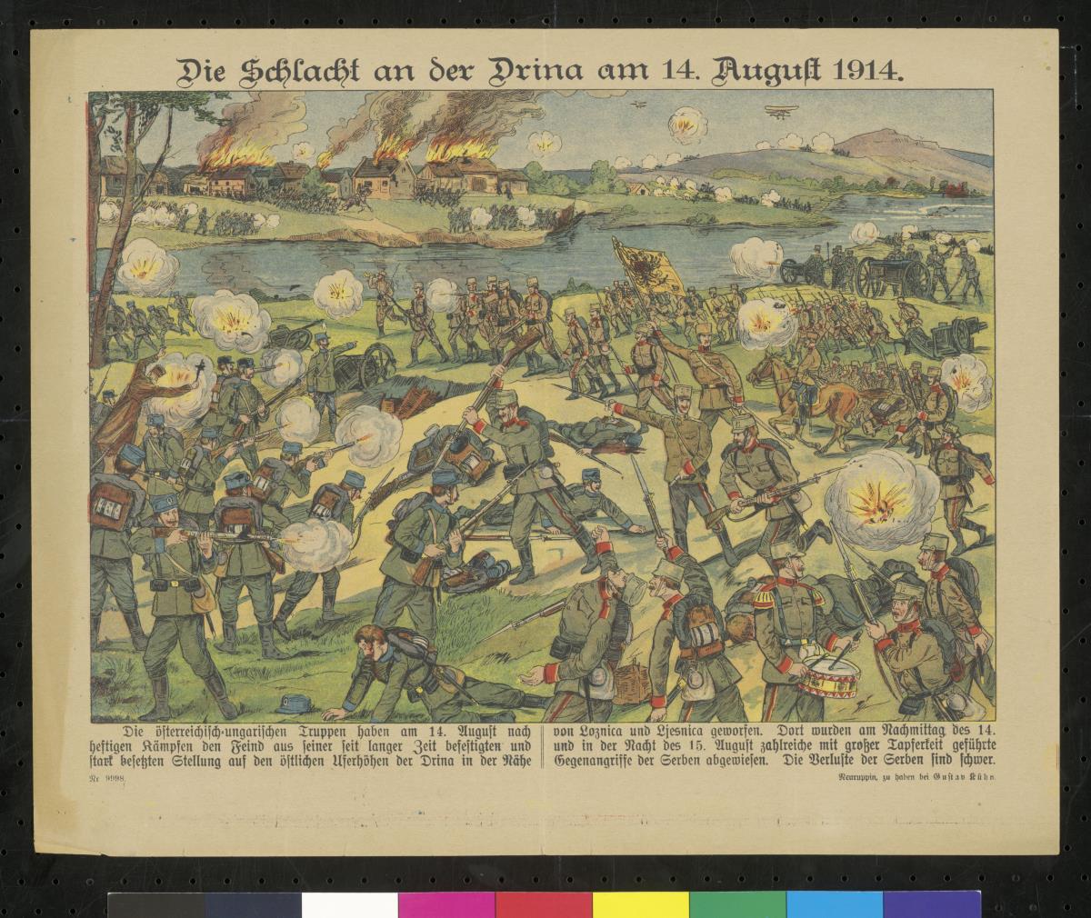 Die Schlacht an der Drina am 14. August 1914.