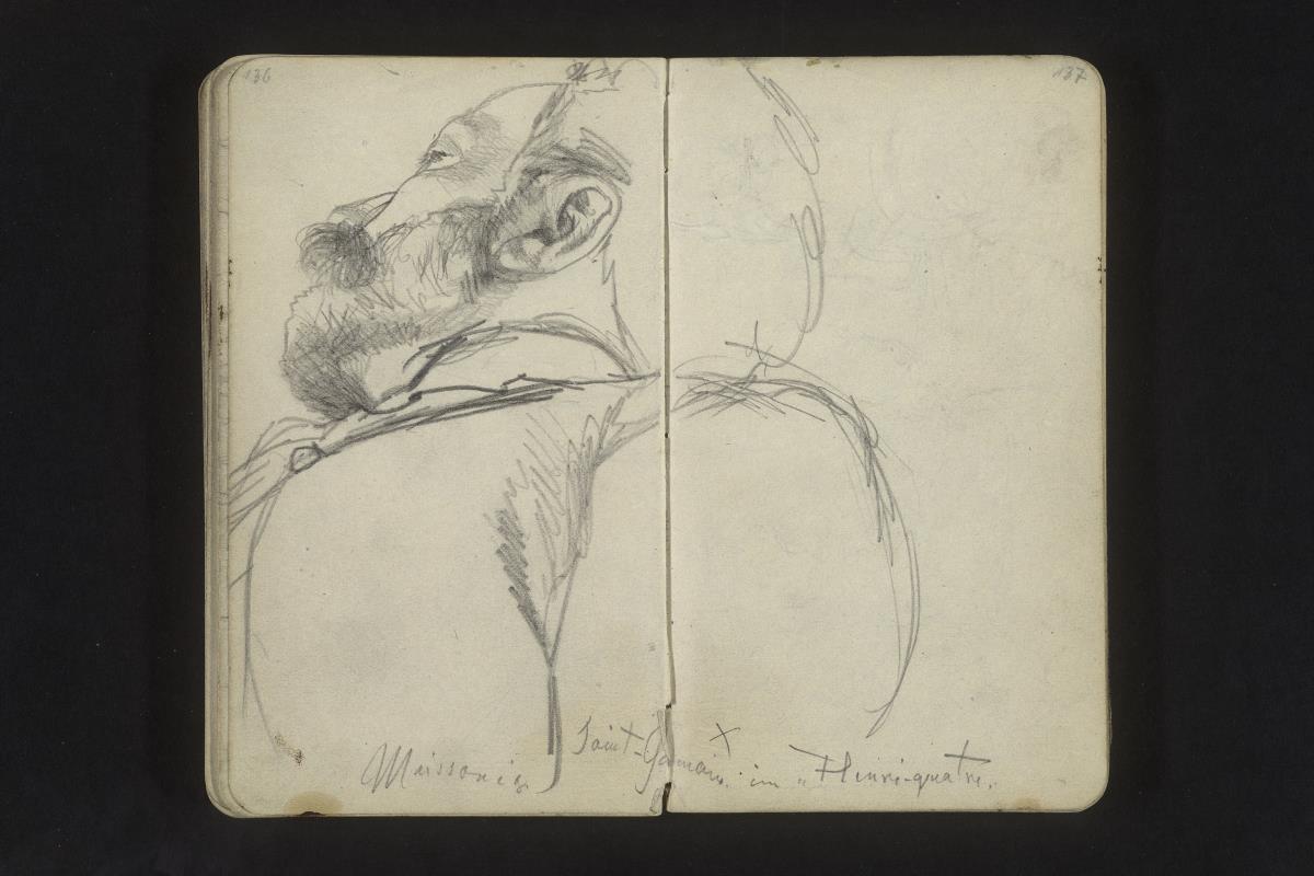 Ernest Meissonier, von unten im verlorenen Profil, im Pavillon Henri IV in Saint-Germain