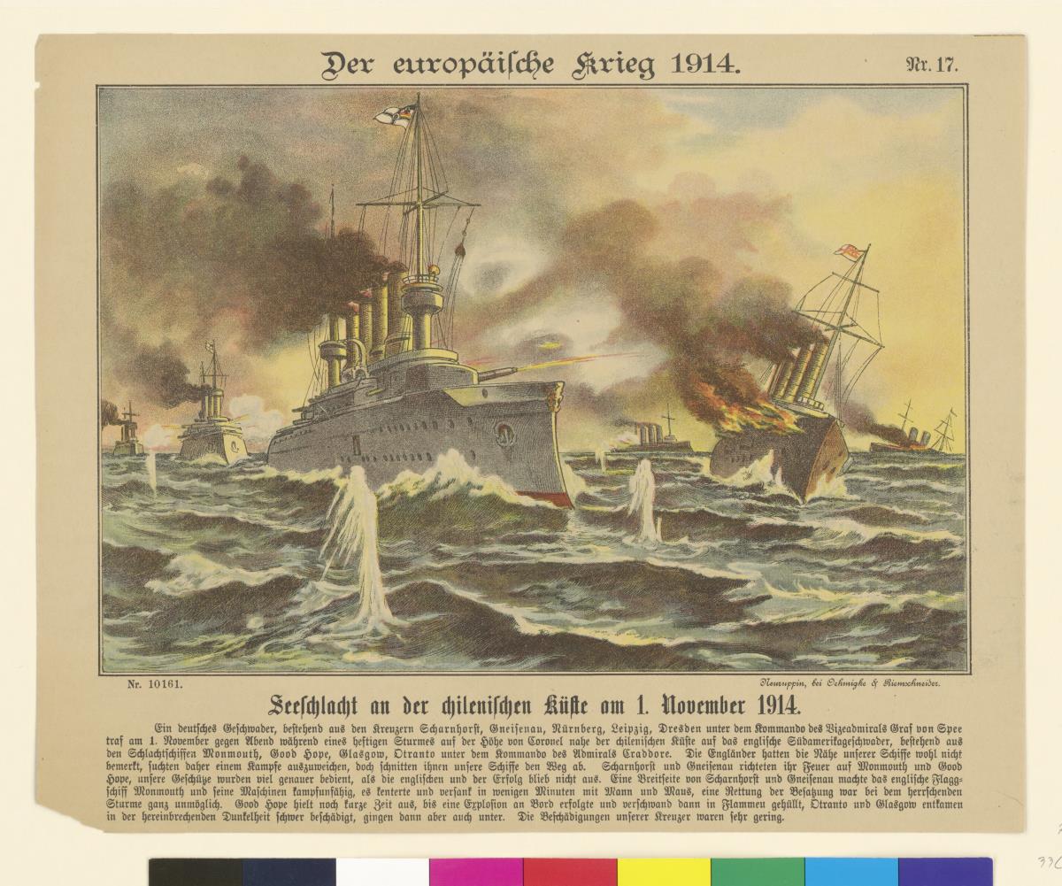 Der europäische Krieg. 1914. Nr. 17 – Seeschlacht an der chilenischen Küste am 1. November 1914.